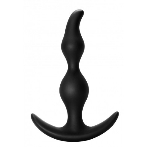 Чёрная анальная пробка Bent Anal Plug Black - 13 см.