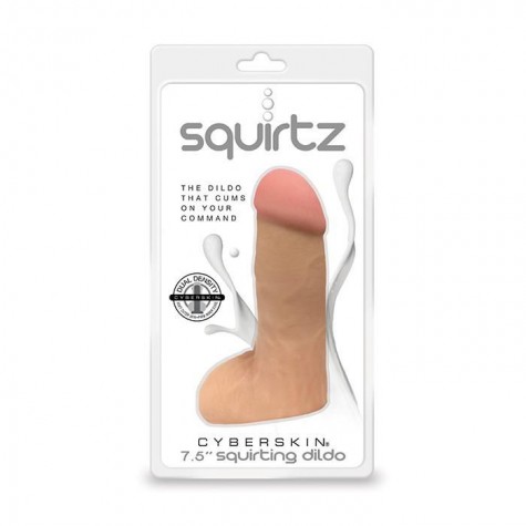 Фаллоимитатор с функцией эякуляции Squirtz CyberSkin 7.5" Squirting Dildo - 19 см.