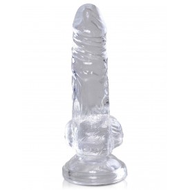 Прозрачный фаллоимитатор King Cock Clear 4" Cock with Balls - 12,7 см.